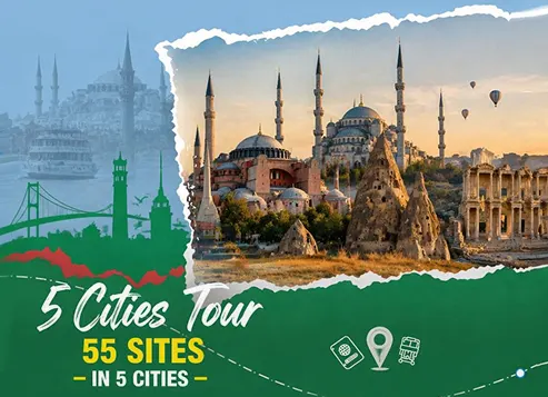 5 Cities Tour in Turkey featuring Istanbul, Cappadocia and Ephesus historical landmarks
