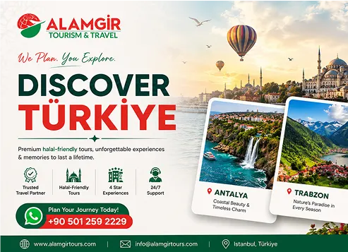 Discover Türkiye with halal-friendly tours by Alamgir Tourism & Travel featuring Antalya, Trabzon, Istanbul, Yalova, Sapance, Masukiye, Bosphorus, Izmir, Cappadocia, Konya destinations .