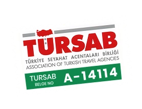 TURSAB (Association of Turkish Travel Agencies) membership license badge, number A-14114